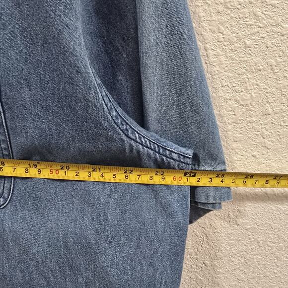 Vintage Cabin Creek Denim Shirt XL Embroidered Palm Trees Seashells Womens Y2K - Picture 11 of 12